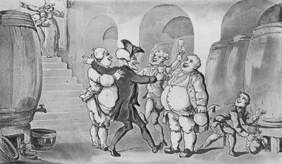 Doctor Syntax Made Free of the Cellar, 1817 tekijältä Thomas Rowlandson