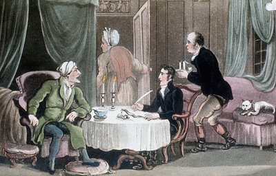 Doctor Syntax tekee testamenttinsa, c1816 tekijältä Thomas Rowlandson