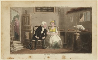 Tohtori Syntax ja maitotytär tekijältä Thomas Rowlandson