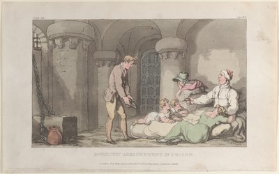 Kotimaan järjestelyt vankilassa, Wakefieldin kirkkoherra, 1. toukokuuta 1817, 1. toukokuuta 1817. tekijältä Thomas Rowlandson
