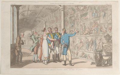 Don Luigi tapaa Donna Annan museossa Napolista ja Campagna Felicestä: vuonna..., 1. kesäkuuta 1815. tekijältä Thomas Rowlandson