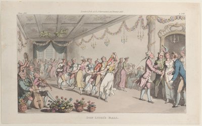 Don Luigin ball, Napolista ja Campagna Felicesta: kirjesarjassa Add..., 1. kesäkuuta 1815. tekijältä Thomas Rowlandson