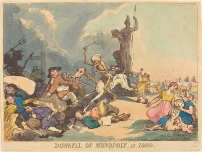 Monopolin romahdus vuonna 1800 tekijältä Thomas Rowlandson