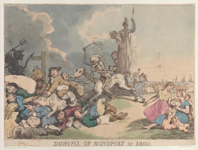 Monopolin romahdus vuonna 1800, 14. elokuuta 1800, 14. elokuuta 1800. tekijältä Thomas Rowlandson