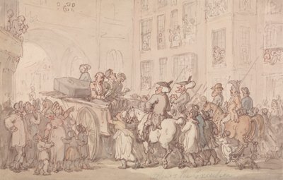 Dr. Syntax osallistuu teloituksiin tekijältä Thomas Rowlandson