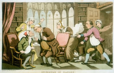 "Dr Syntax in Danger", 1820 tekijältä Thomas Rowlandson
