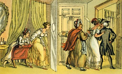 "Tohtori Syntax väärässä majatalossa" tekijältä Thomas Rowlandson