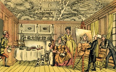 "Dr Syntax maalaa muotokuvaa" tekijältä Thomas Rowlandson