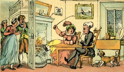 "Tohtori Syntax palasi kiertueeltaan" tekijältä Thomas Rowlandson