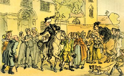 "Dr Syntax lähdössä toiselle kiertueelleen" tekijältä Thomas Rowlandson