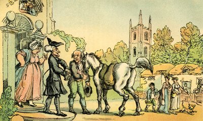 "Tohtori Syntax lähtemässä kiertueelleen järville" tekijältä Thomas Rowlandson