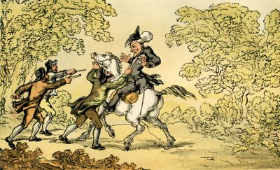 "Th. Syntax pysäytti moottoritiemiehet" tekijältä Thomas Rowlandson