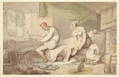 Pukeutumiskohtaus tekijältä Thomas Rowlandson