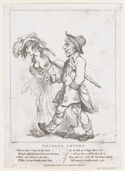 Drunken Lovers, 15. maaliskuuta 1798, 15. maaliskuuta 1798. tekijältä Thomas Rowlandson