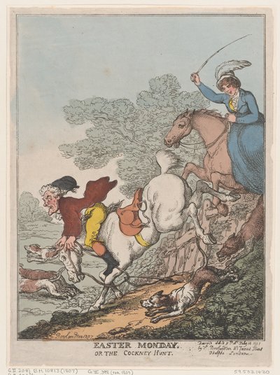 Pääsiäismaanantai eli Cockney Hunt, 14. heinäkuuta 1807, 14. heinäkuuta 1807. tekijältä Thomas Rowlandson