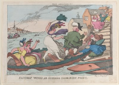 Easterly Winds tai Scudding Under Bare Poles, 10. toukokuuta 1810., 10. toukokuuta 1810. tekijältä Thomas Rowlandson