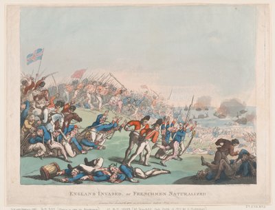 Englanti hyökkäsi tai ranskalaiset kansalaistettiin, 1803, 1803. tekijältä Thomas Rowlandson