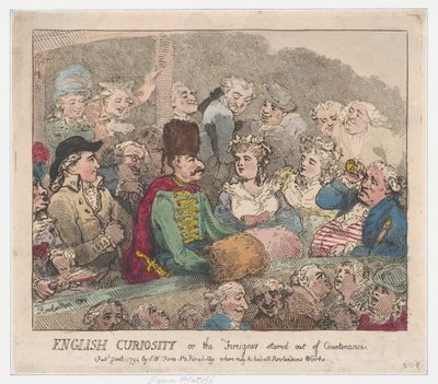 English Curiosity eli The Foreigner Stared Out of Countenance, 1. tammikuuta 1794, 1. tammikuuta 1794. tekijältä Thomas Rowlandson