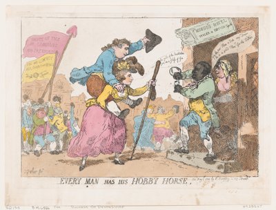 Jokaisella miehellä on harrastushevonen, 1.5.1784., 1.5.1784. tekijältä Thomas Rowlandson