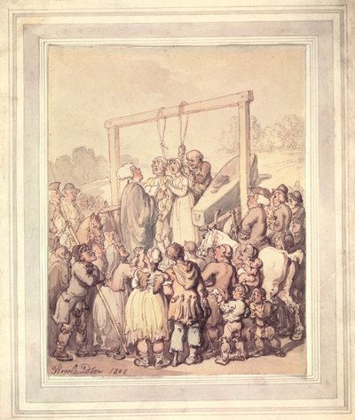 Teloitus Tyburnissa, 1803 tekijältä Thomas Rowlandson