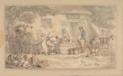 Maanviljelyskohtaus, 1780-1827. tekijältä Thomas Rowlandson