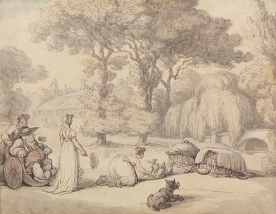 Ankanpoikien ruokkiminen tekijältä Thomas Rowlandson