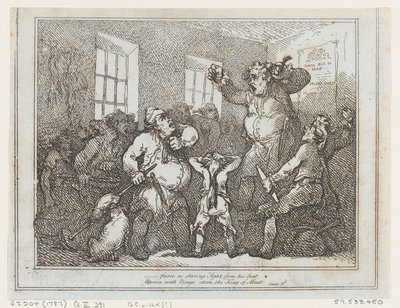 Tältä paikalta katsottuna se on yhtä hurja kuin Ajax... tekijältä Thomas Rowlandson