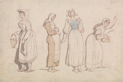 Neljä naista kaivolla Roomassa tekijältä Thomas Rowlandson