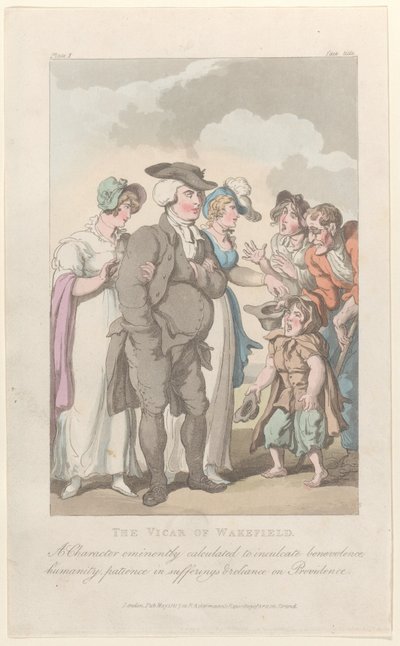 Etukappale: The Vicar of Wakefield, julkaisusta The Vicar of Wakefield, 1.5.1817., 1.5.1817. tekijältä Thomas Rowlandson
