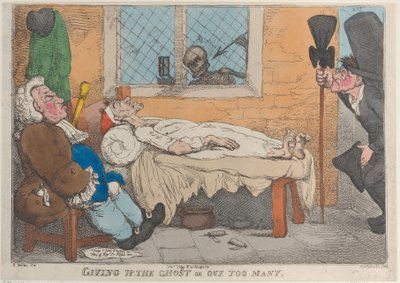 Luovuta haamu tai yksi liikaa, 1813, 1813. tekijältä Thomas Rowlandson