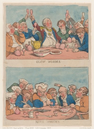 Glow Worms, Muck Worms, 1812., 1812. finlandès tekijältä Thomas Rowlandson