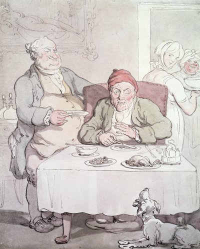 Ahneus (kynä ja wc paperille) tekijältä Thomas Rowlandson