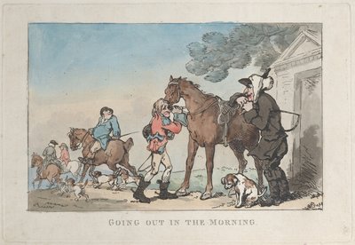 Aamulla ulos menossa, 1787, 1787. tekijältä Thomas Rowlandson