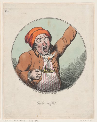 Hyvää yötä, 1. marraskuuta 1799, 1. marraskuuta 1799. tekijältä Thomas Rowlandson