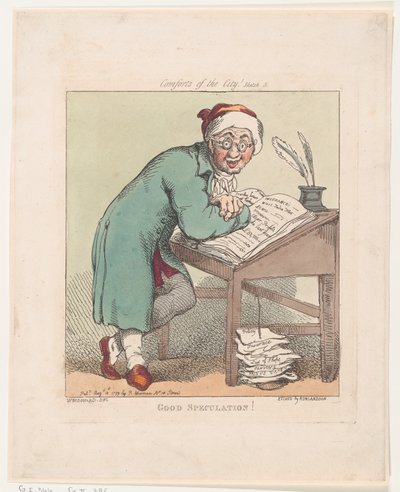 Hyvää spekulaatiota!, 10. elokuuta 1799, 10. elokuuta 1799. tekijältä Thomas Rowlandson