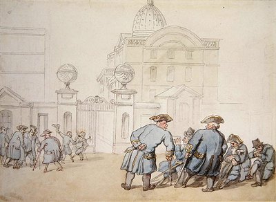 Greenwich Hospital (kynä ja akvarelli paperille) tekijältä Thomas Rowlandson