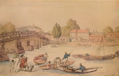 Hampton Bridge, 1800 tekijältä Thomas Rowlandson