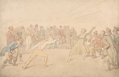 Henry Angelo ja Madame Cainin miekkailu tekijältä Thomas Rowlandson