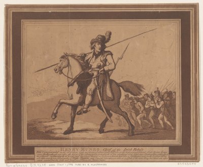 Henry Munro, irlantilaisten kapinallisten johtaja tekijältä Thomas Rowlandson