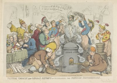 Rijnbondin purkaminen, 1813 tekijältä Thomas Rowlandson