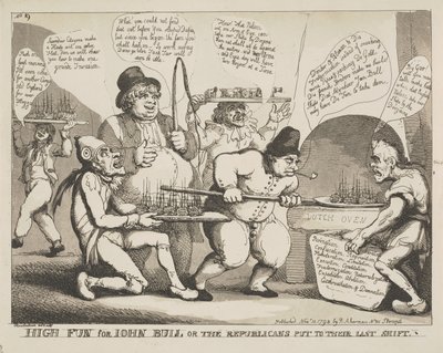 John Bullin huikeaa hauskanpitoa – tai republikaanien viimeinen taistelu tekijältä Thomas Rowlandson
