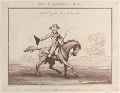 Horse Accomplishments, Sketch 10: A Menuet Dancer !!, 1. elokuuta 1799., 1. elokuuta 1799. tekijältä Thomas Rowlandson