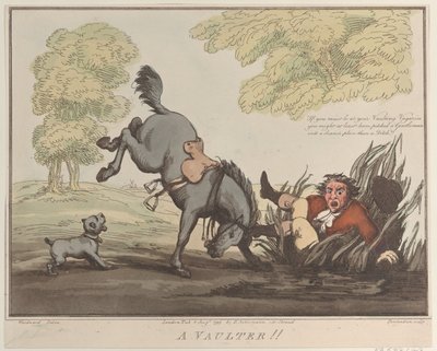 Horse Accomplishments, Sketch 12: A Vaultter !!, 1. elokuuta 1799, 1. elokuuta 1799. tekijältä Thomas Rowlandson