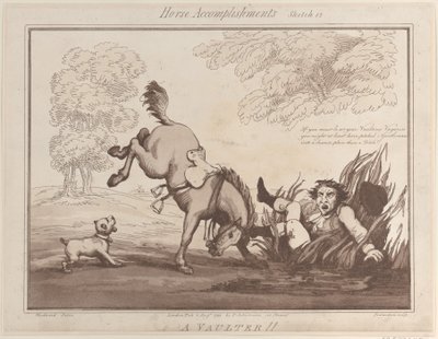 Horse Accomplishments, Sketch 12: A Vaultter !!, 1. elokuuta 1799, 1. elokuuta 1799. tekijältä Thomas Rowlandson