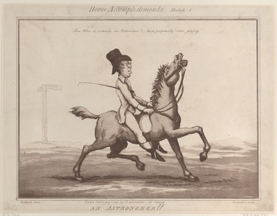 Horse Accomplishments, Luonnos 1: Tähtitieteilijä!!, 1. elokuuta 1799, 1. elokuuta 1799. tekijältä Thomas Rowlandson