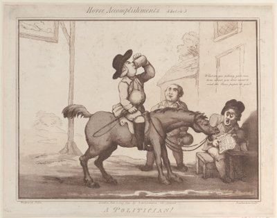 Hevossaavutukset, Sketch 5: A Politiccian!!, 1. elokuuta 1799., 1. elokuuta 1799. tekijältä Thomas Rowlandson