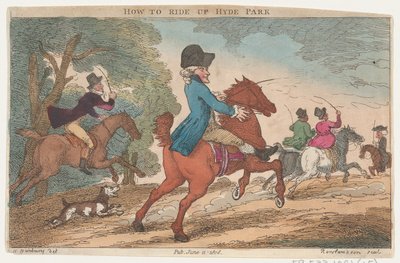 How to Ride Up Hyde Park, 11. kesäkuuta 1808., 11. kesäkuuta 1808. tekijältä Thomas Rowlandson