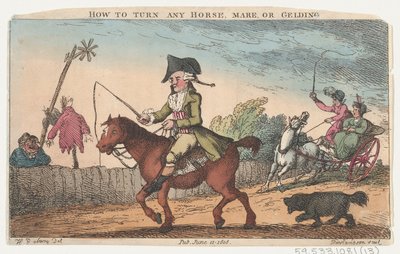 Kuinka kääntää mikä tahansa hevonen, tamma tai ruuna, 11. kesäkuuta 1808., 11. kesäkuuta 1808. tekijältä Thomas Rowlandson