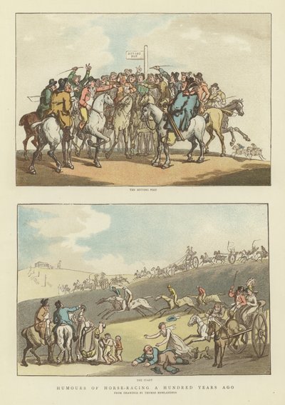 Huumoria hevoskilpailuista sata vuotta sitten tekijältä Thomas Rowlandson