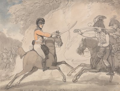 Unkarin ja Highlandin laajamiekkaharjoitus tekijältä Thomas Rowlandson